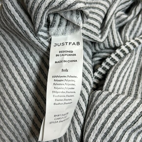 JustFab Womens Midi Dress Size L  Nautical Fisherman Stripe Drawstring Front - Picture 6 of 10